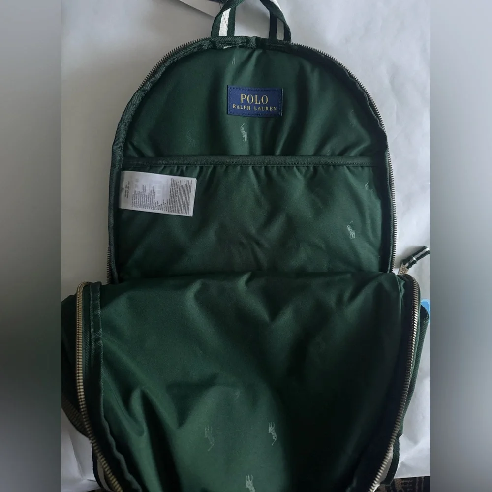 Polo Ralph Lauren Green Logo Bear Patch Backpack